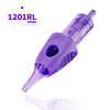 1201RL single Round Liner tattoo needle cartridge with purple grip and fine needle tip | Gtartistoo