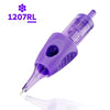 1207RL Round Liner tattoo needle cartridge with seven-needle grouping and textured purple grip | Gtartistoo