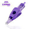 1209 Magnum tattoo needle cartridge with nine-needle flat arrangement and transparent purple tip | Gtartistoo