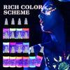 14-color UV tattoo ink set with 15ml fluorescent inks glowing under blacklight | GTARTISTOO