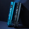 Blue and black GTARTISTOO K3 wireless tattoo pens with LED screens and aircraft aluminum bodies.