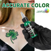 Accurate color light green tattoo ink shown with green clover tattoo design, 1 oz / 30ml | GTARTISTOO