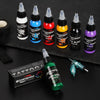 Light green tattoo ink bottle displayed with other tattoo ink colors, 1 oz / 30ml | GTARTISTOO