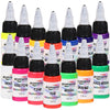 Gtartistoo Fluorescent Tattoo Ink Set 14 Colors – 1/2 oz Bottles - Gtartistoo tattoo supply