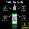 GTARTISTOO fluorescent tattoo ink set with 15ml 1/2 oz bottles for compact storage and easy use