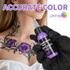Light purple tattoo ink shown with a purple flower tattoo and 1 oz ink bottle | GTARTISTOO