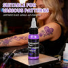 Purple ink tattoo design shown with a light purple tattoo ink 1 oz bottle | GTARTISTOO