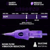 Tattoo needle cartridge with a silicone membrane rebound system and purple plastic housing. | Gtartistoo