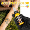 Yellow tattoo ink accurate color shown with sunflower tattoo and 1 oz bottle | GTARTISTOO